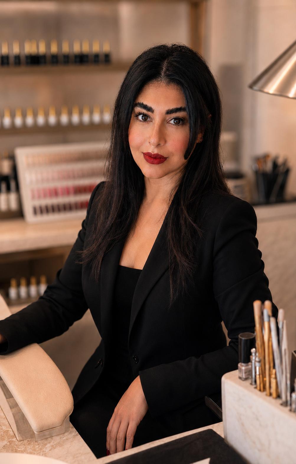 Ensieh, founder and master nail artist of Perfect Nails, in her Toronto studio